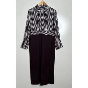 Piazza Sempione Wool Blend Long Sleeve Dress Size EU 40